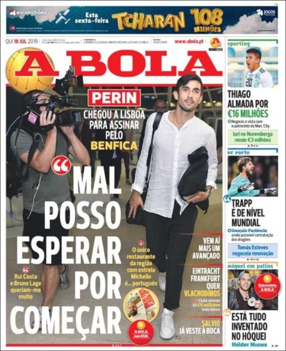 Portada A BOLA jueves 18 julio 2019