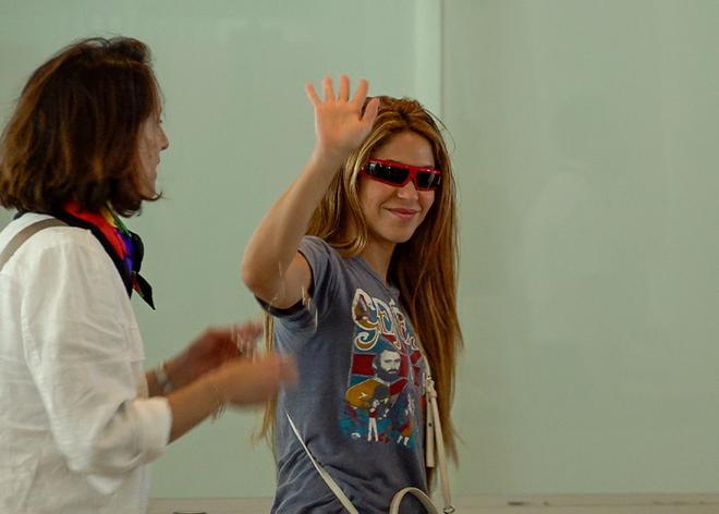 Shakira en el aeropuerto de Barcelona