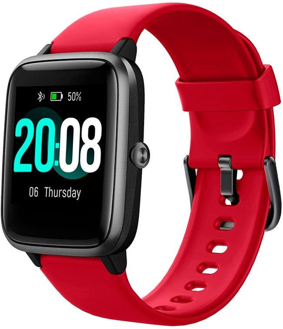 Smartwatch Lifebee impermeable rojo a la venta en Amazon. (Precio: 28,89 euros)