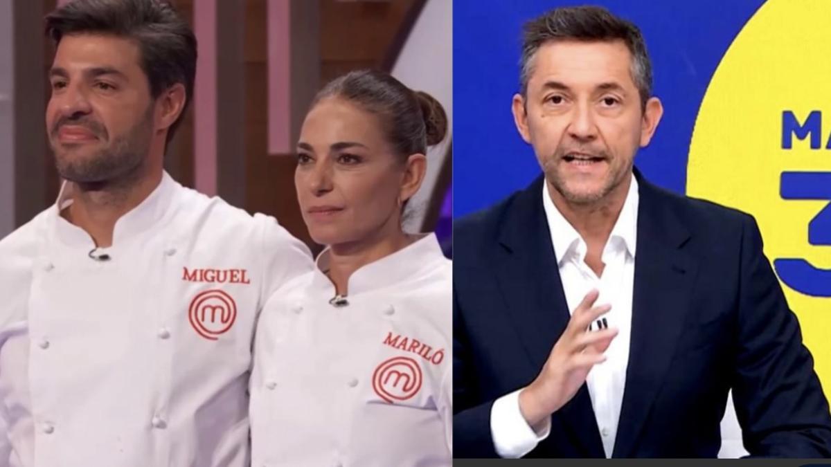 Miguel Torres con Mariló Montero y Javier Ruiz.