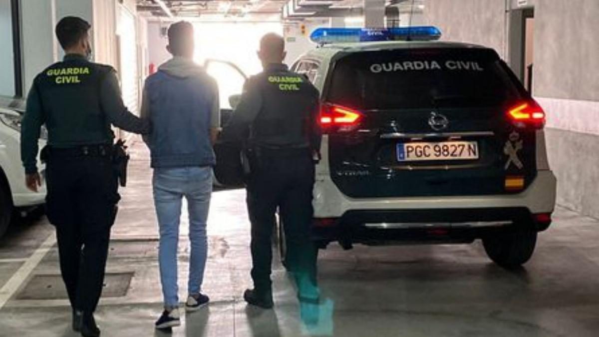 El presunto ladrón detenido. | GUARDIA CIVIL