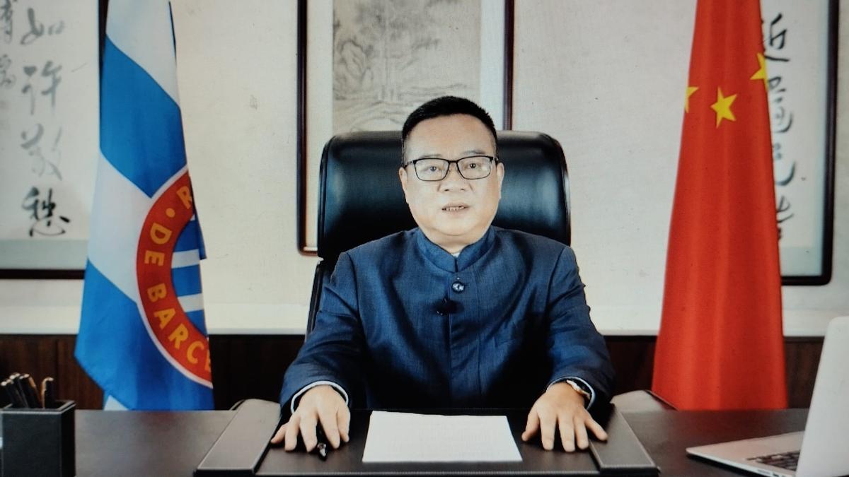 Chen Yansheng, durante su discurso pronunciado desde China.