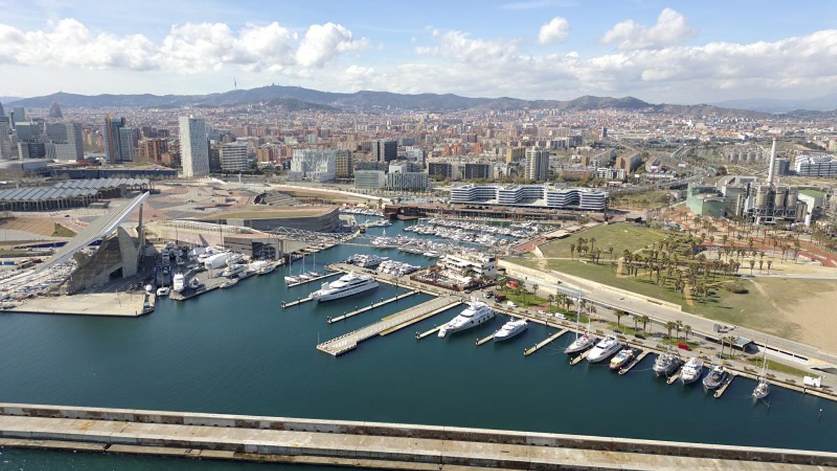 Imagen aérea de Port Fòrum, en Barcelona.