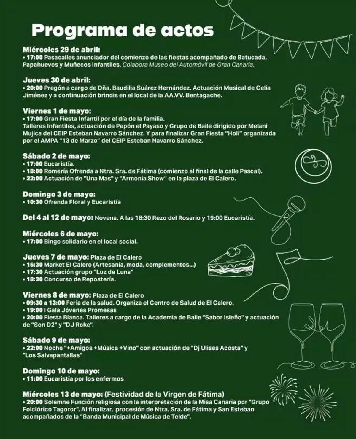 Programa de las fiestas de El Calero 2026.
