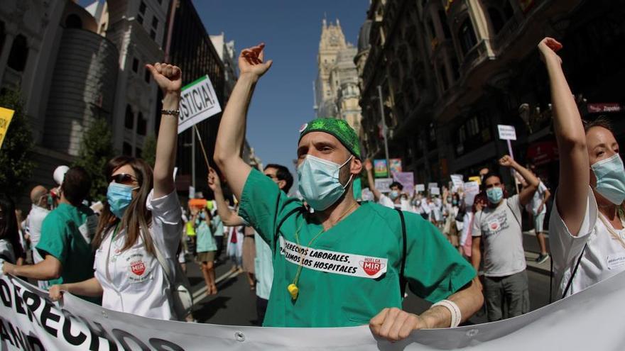 Manifestación de los médicos internos residentes de Madrid.