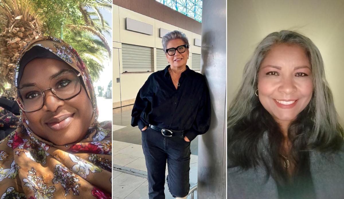 Ndeye Marie, Bente Storsveen y Leida Pantoja.