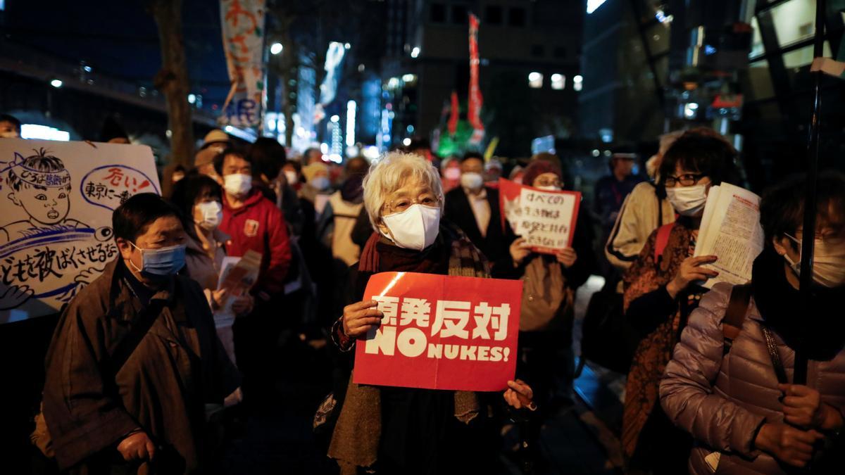 Una protesta en Tokio contra la energía nuclear a principios de marzo.