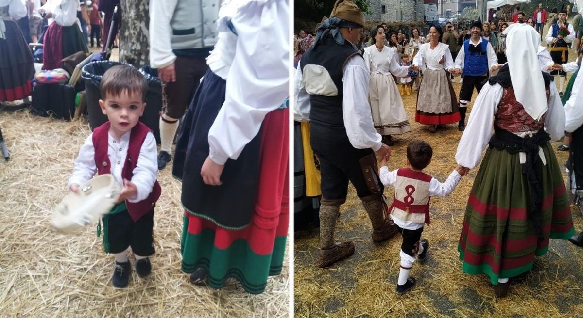 Los padres de Mateo pertenecen a un grupo tradicional de Asturias, una pasión por el folclore que han inculcado a su hijo.