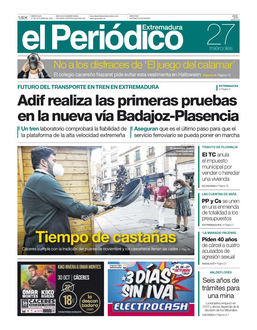 Consulta la portada correspondiente al día 27 de octubre del 2021