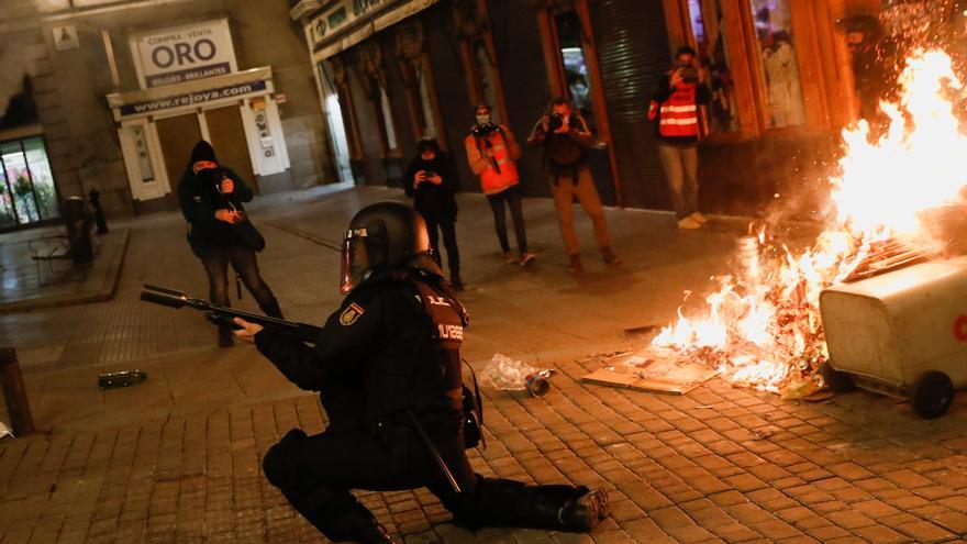 Incidentes en Madrid durante la manifestación en apoyo a Pablo Hasél