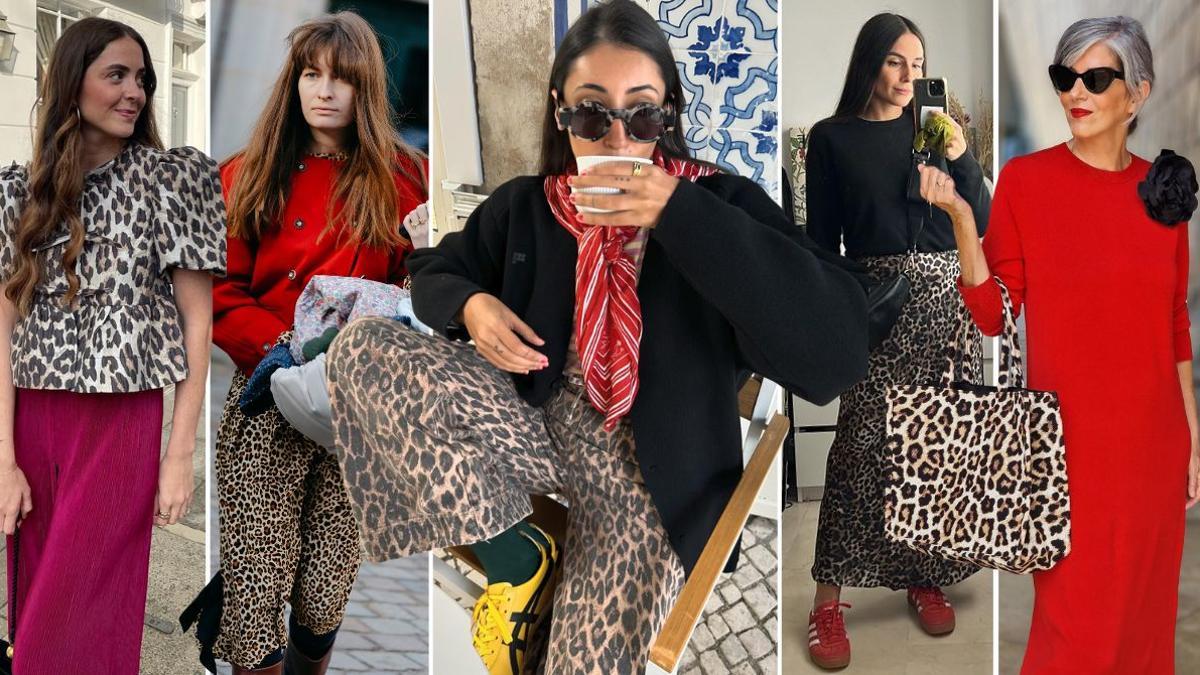 El truco para llevar estampado de leopardo + color rojo, la combinación preferida de las estilistas en 2024