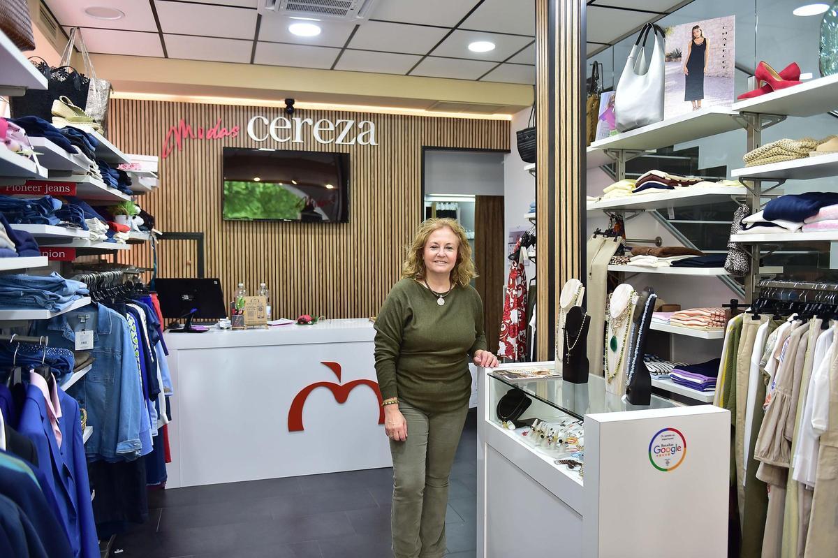 María Piedad Muñoz, en Modas Cereza de Plasencia.