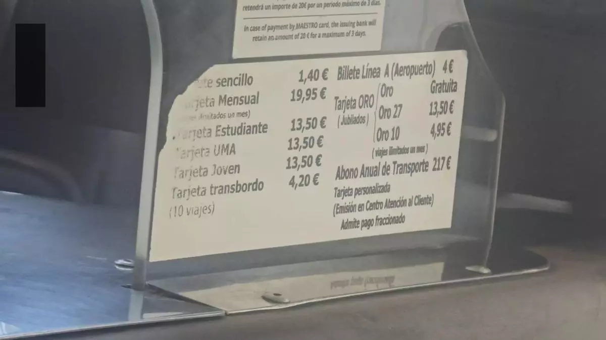 Confirmado por el Ayuntamiento de Málaga: el billete de la EMT sube a 1,50 euros y cambian las condiciones de la Tarjeta Oro