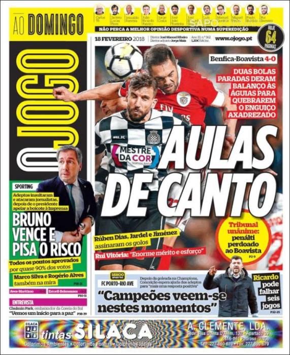 Portadas domingo 18 de febrero de 2018