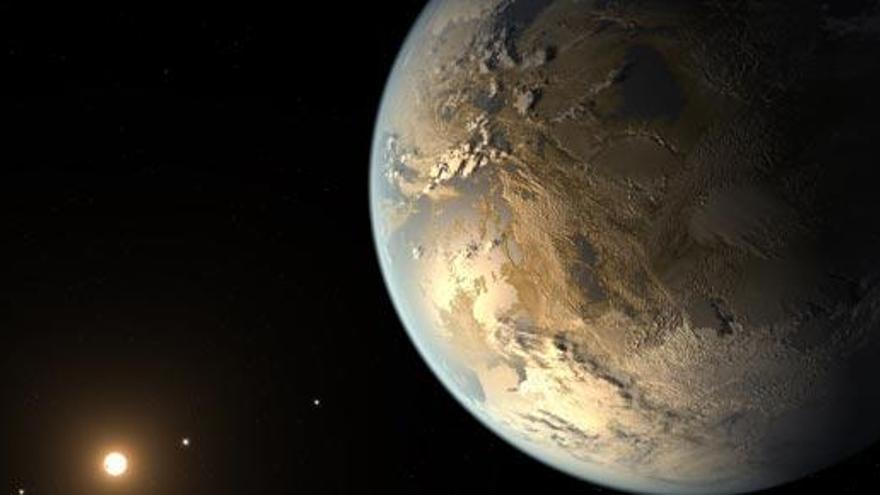 Recreación del planeta Kepler-186-f.