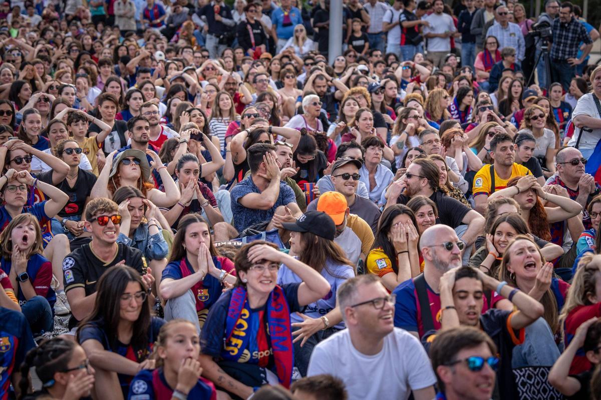 Ambiente en Barcelona por la  final de la Champions femenina Barça-Arsenal
