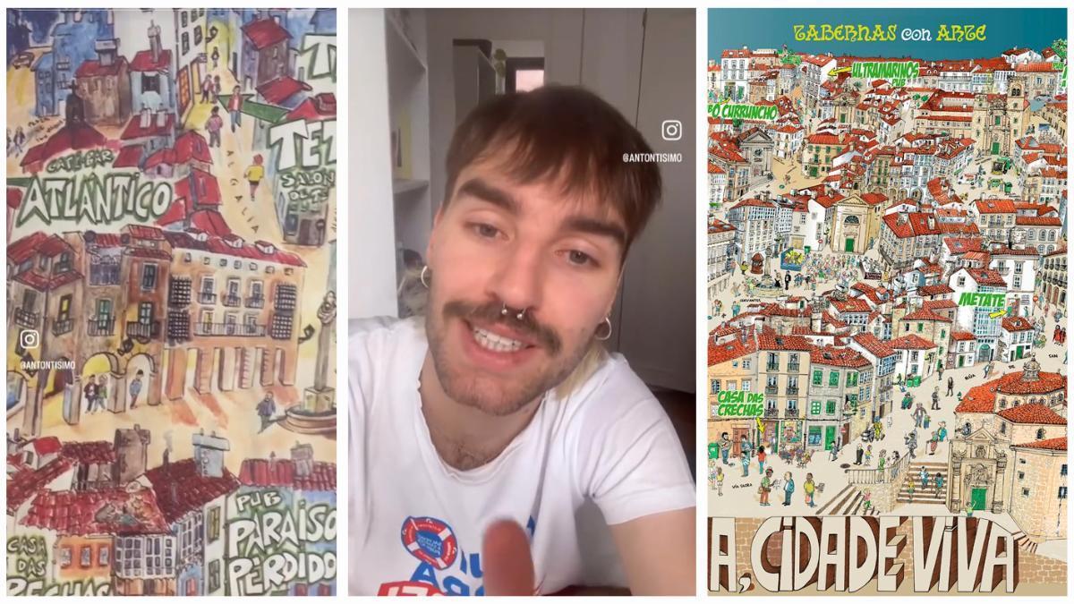 La ilustración del casco viejo de Santiago que causa furor en redes sociales: "Qué pasada, ¿dónde lo consigo?"
