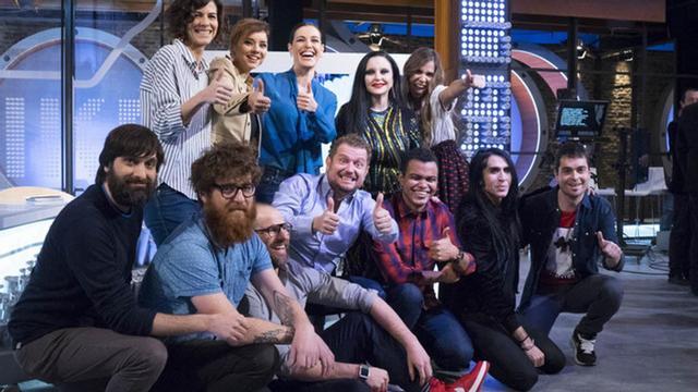 television programa likes #0 movistar+ Raquel Sanchez Silva con equipo Alaska, Mario Vaquerizo, Chenoa El Monaguillo