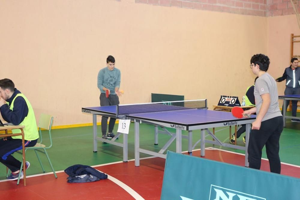 Final regional de tenis de mesa en Calasparra