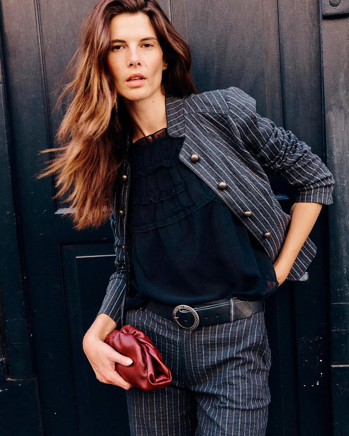 Veste rayée bleue