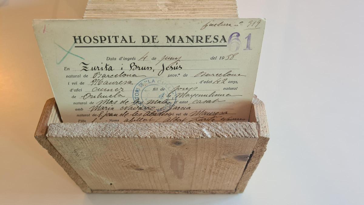 El vell fitxer conservat a l'Hospital de Sant Andreu