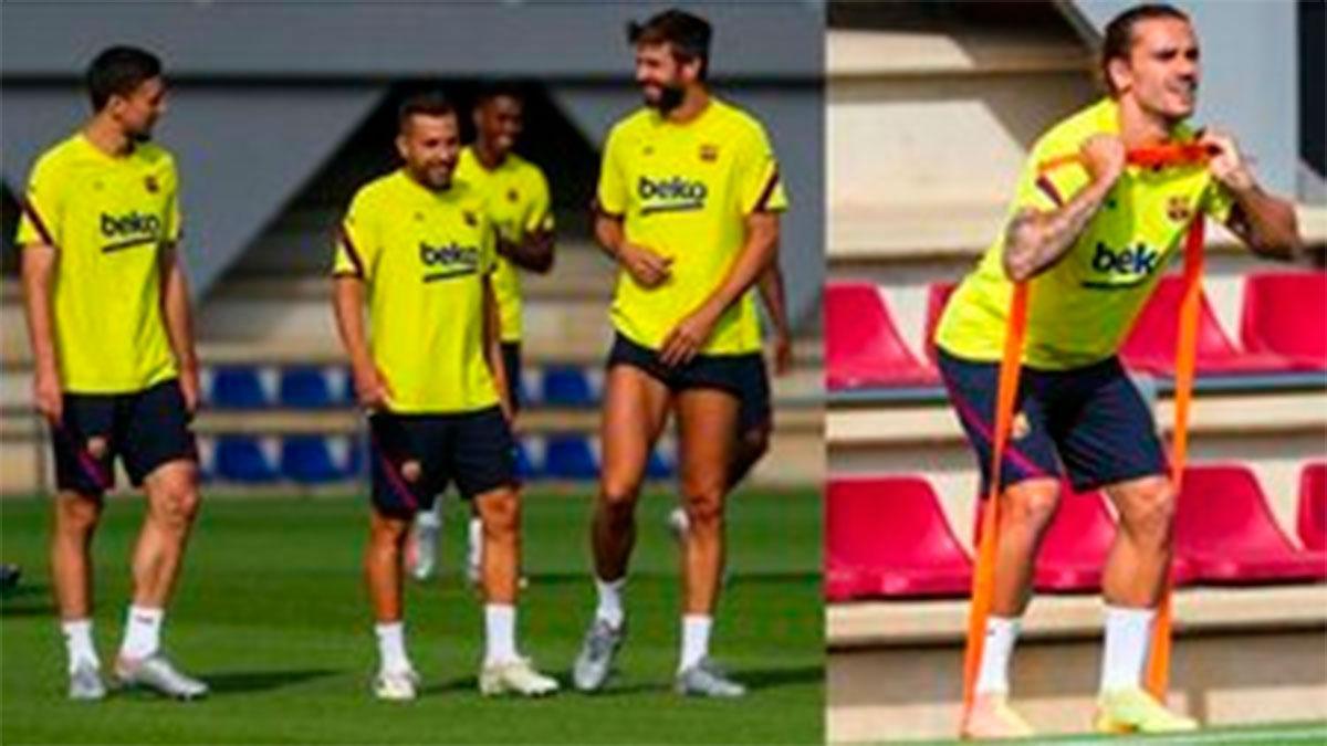 Primer entrenamiento del Barça con la mente puesta en el Nápoles