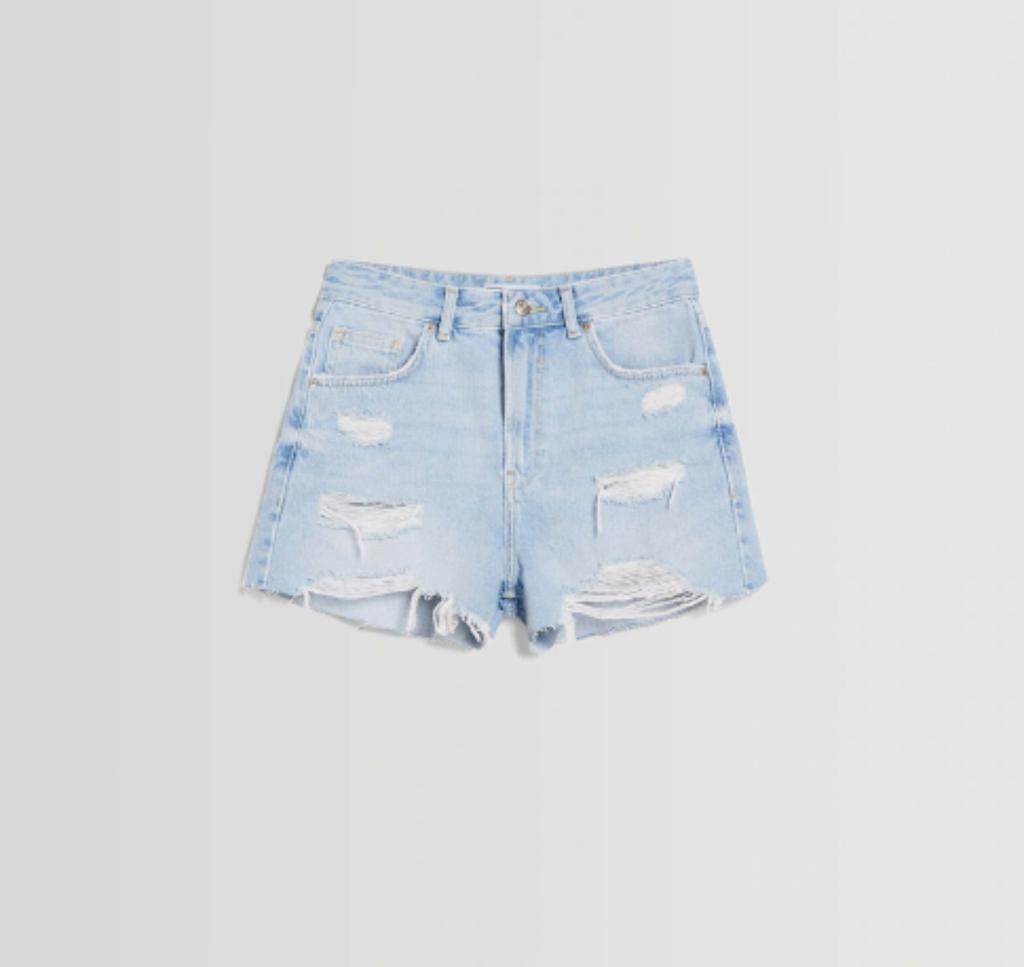 Shorts vaqueros rotos de Bershka