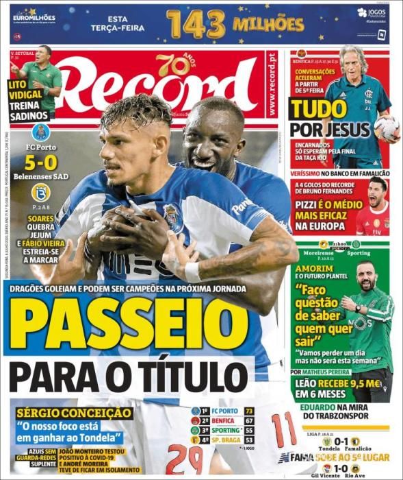 Portada RECORD lunes 6 julio 2020