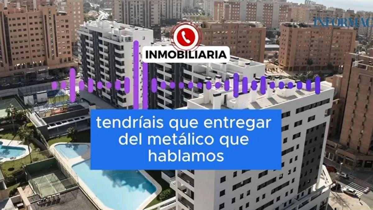 Conversación entre un interesado y una inmobiliaria que vendía a cambio de dinero negro uno de los polémicos pisos protegidos de Alicante