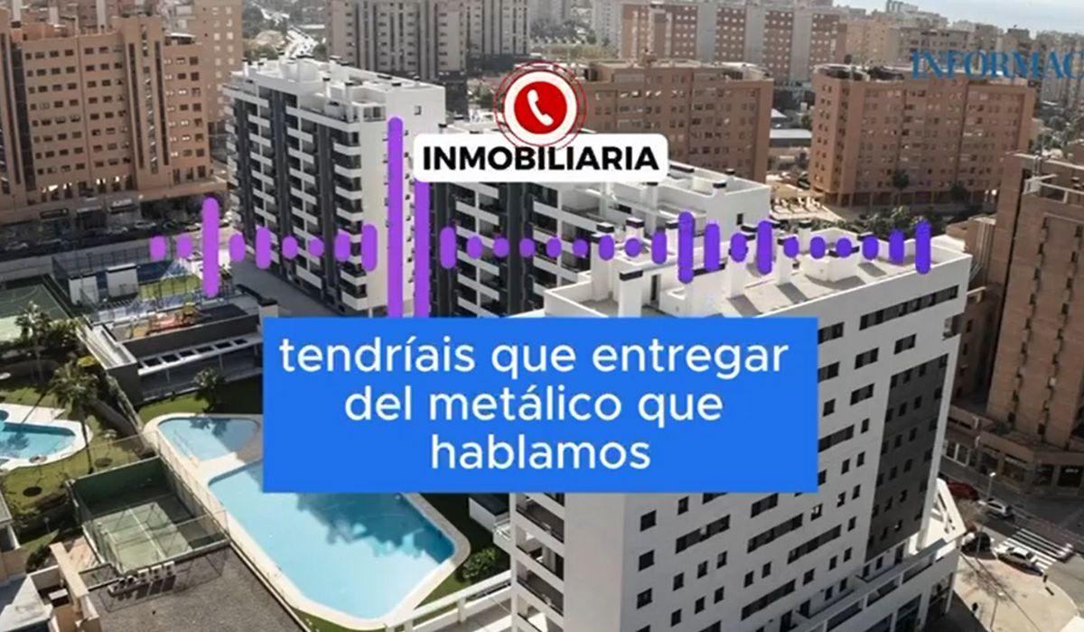 Conversación entre un interesado y una inmobiliaria que vendía a cambio de dinero negro uno de los polémicos pisos protegidos de Alicante