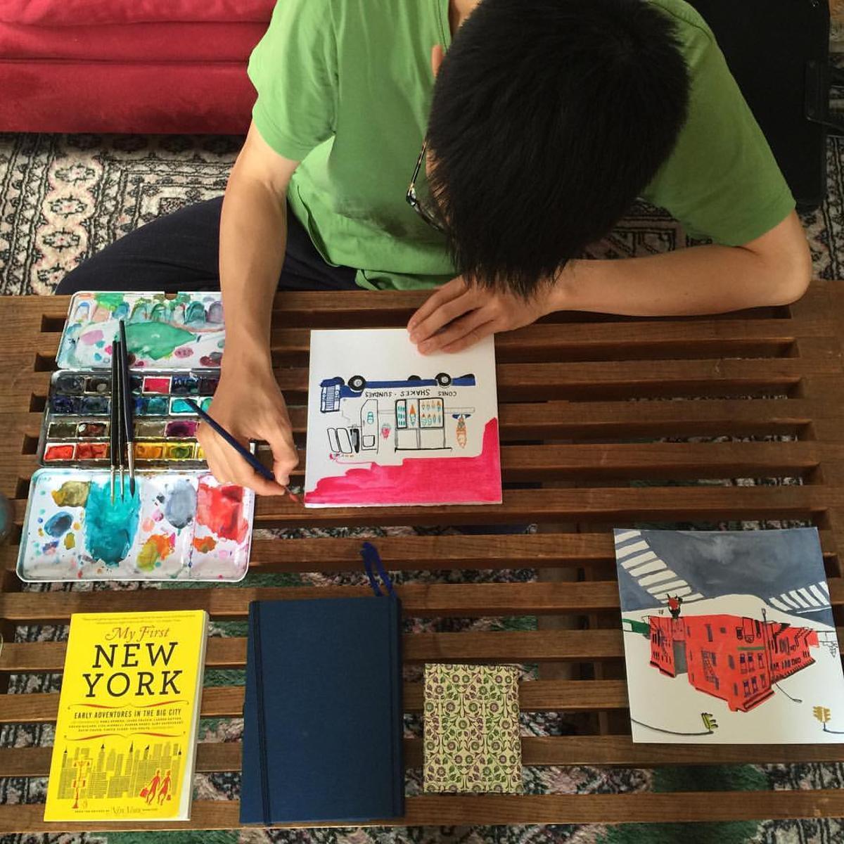 Miguel Pang, durante un proceso creativo.