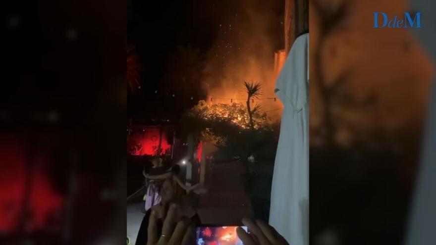 Incendio tras un correfoc en Esporles