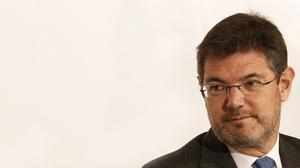 El ministre de Justícia, Rafael Catalá, durant la seva intervenció en un esmorzar informatiu, aquest dilluns a Madrid.