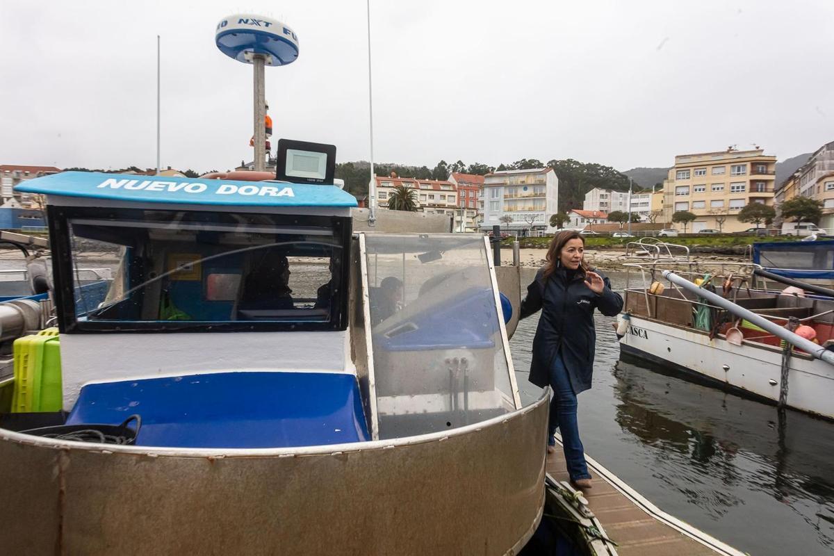 Marta Villaverde, este xoves no peirao de Portosín.