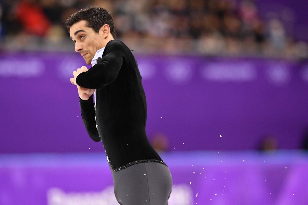 El patinador español Javier Fernández, durante el programa corto en los Juegos de Invierno, en el que ha acabado segundo.