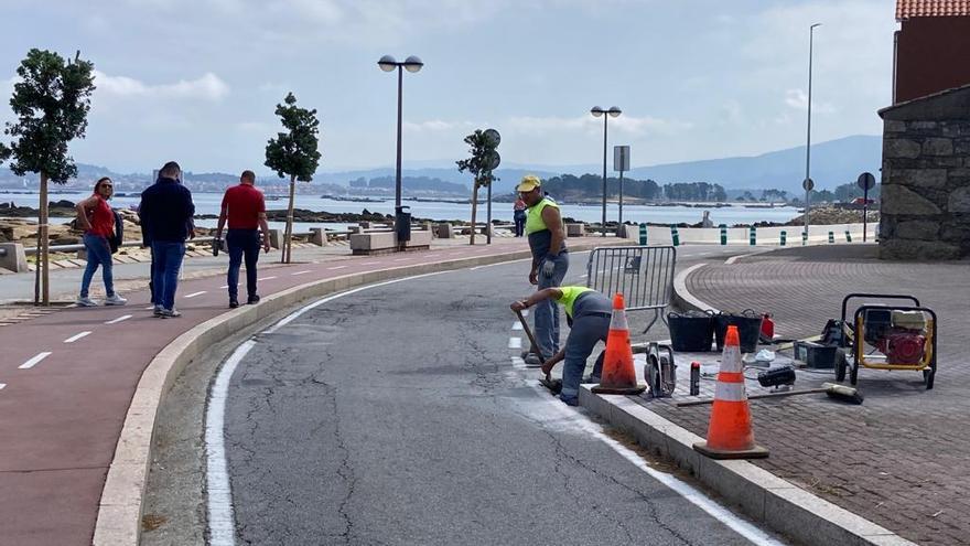 La concejala grovense de Obras y los técnicos visitaron ayer la zona de actuación en Lordelo.