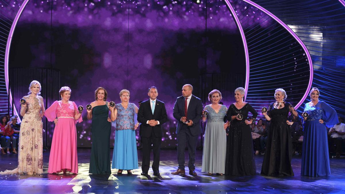 Las ocho candidatas de mayores que protagonizarán la gala de la tarde del domingo.