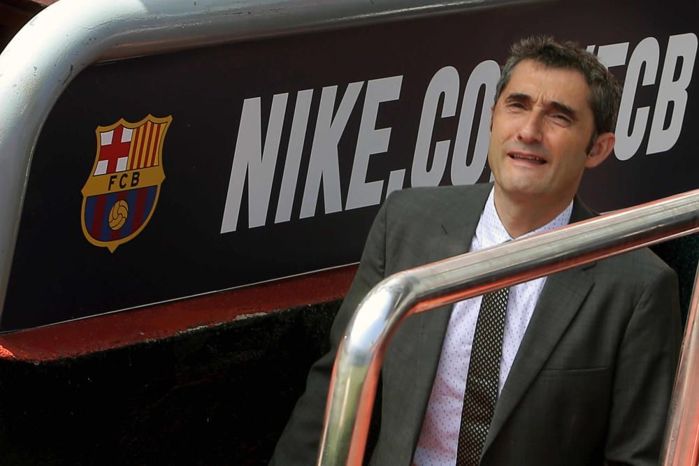 Valverde arriba a Barcelona