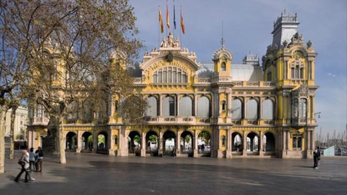 Recreación virtual de la restauración del edificio histórico del puerto en el Portal de la Pau de Barcelona.