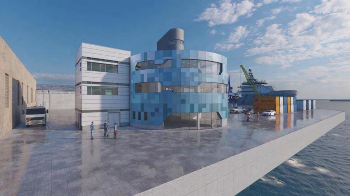 Imagen virtual de la fachada del edificio Port Control una vez completadas las obras de remodelación.