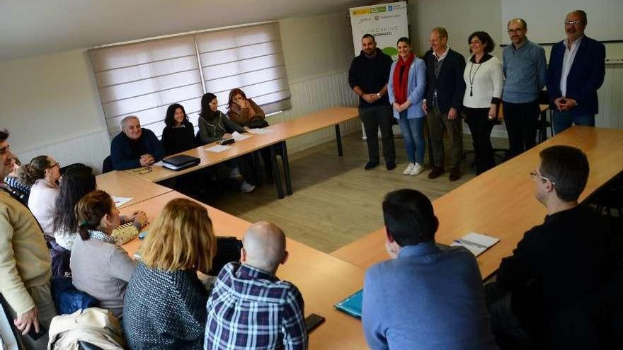 Representantes del Igape y el Concello en la puesta en marcha del proyecto. // Gonzalo Núñez