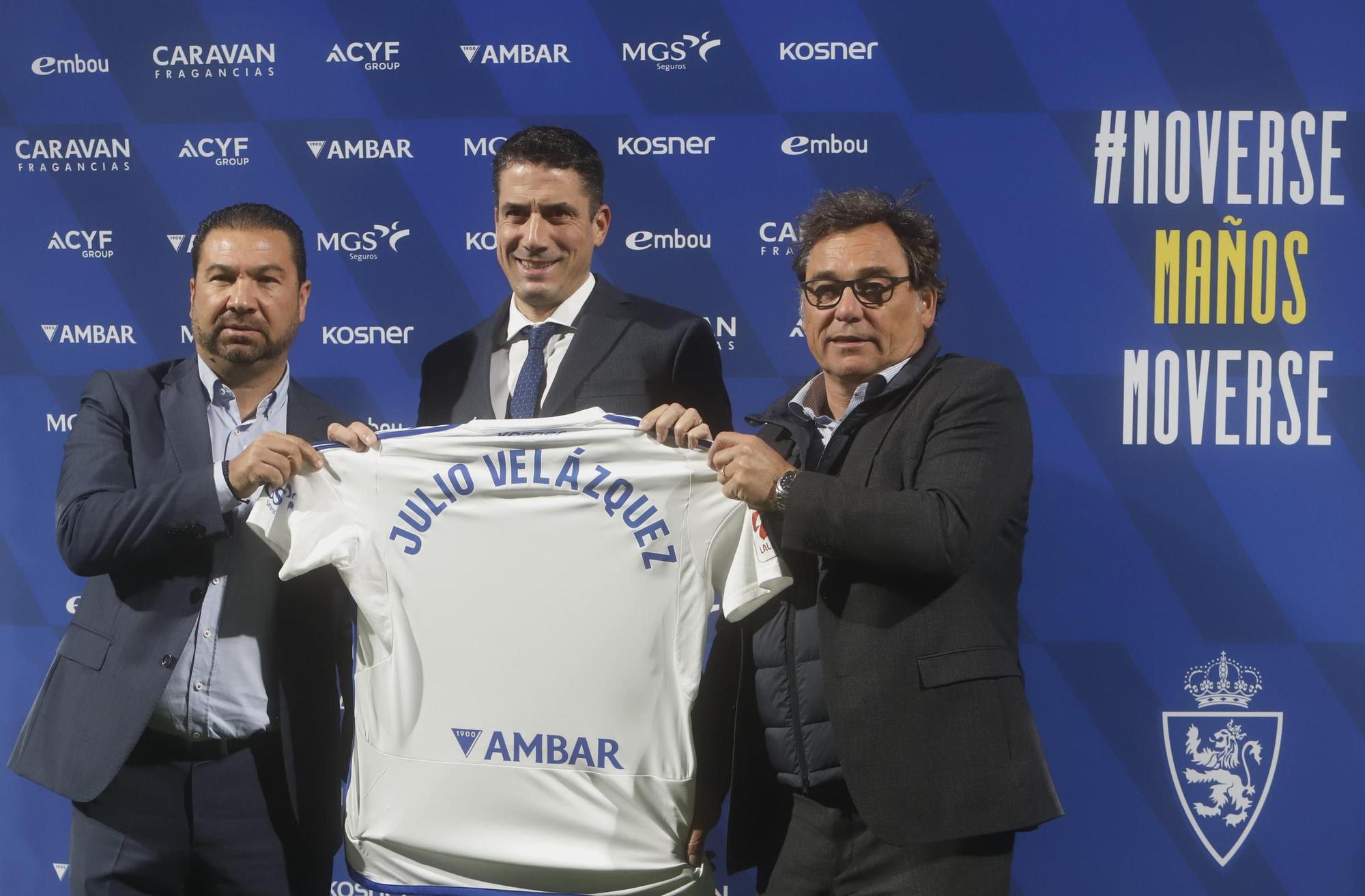 En imágenes | Presentación de Julio Velázquez como entrenador del Real Zaragoza