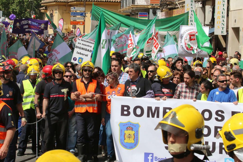 Manifestación de los bomberos de Málaga