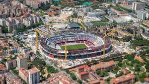 Les obres del Camp Nou es mantenen en 24 hores al dia fins al 2 d’agost