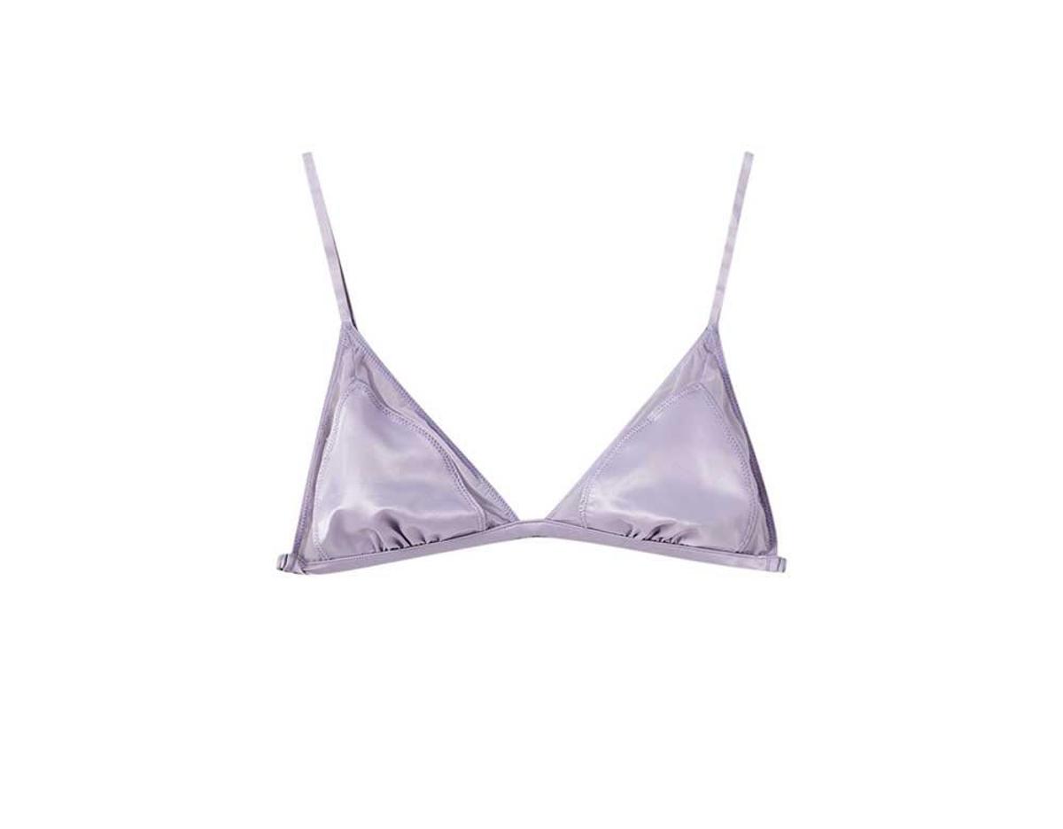 Sujetador de satén malva de la colección Intimates de Pull&amp;Bear. (Precio: 17,99 euros)