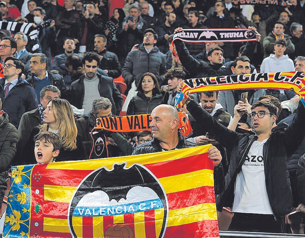 Una imagen de la grada de Mestalla