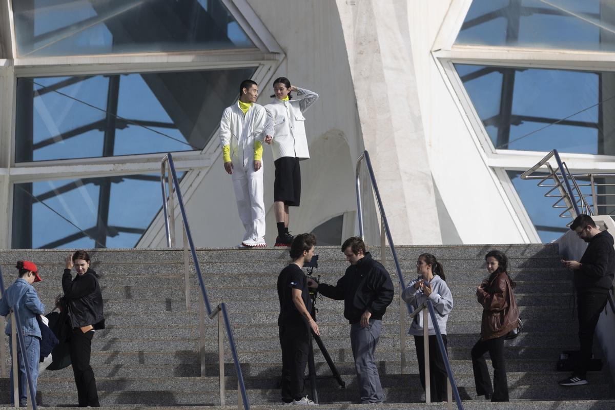 Rodaje campaña de verano de la firma de zapatos Louboutin en la Ciudad de las Artes