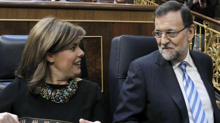 Santamaría y Rajoy, en el Congreso.