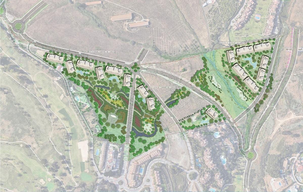 Plano del sector Camino Cortes Sur en Estepona, cuya urbanización ha liderado Brosh en junta de compensación.