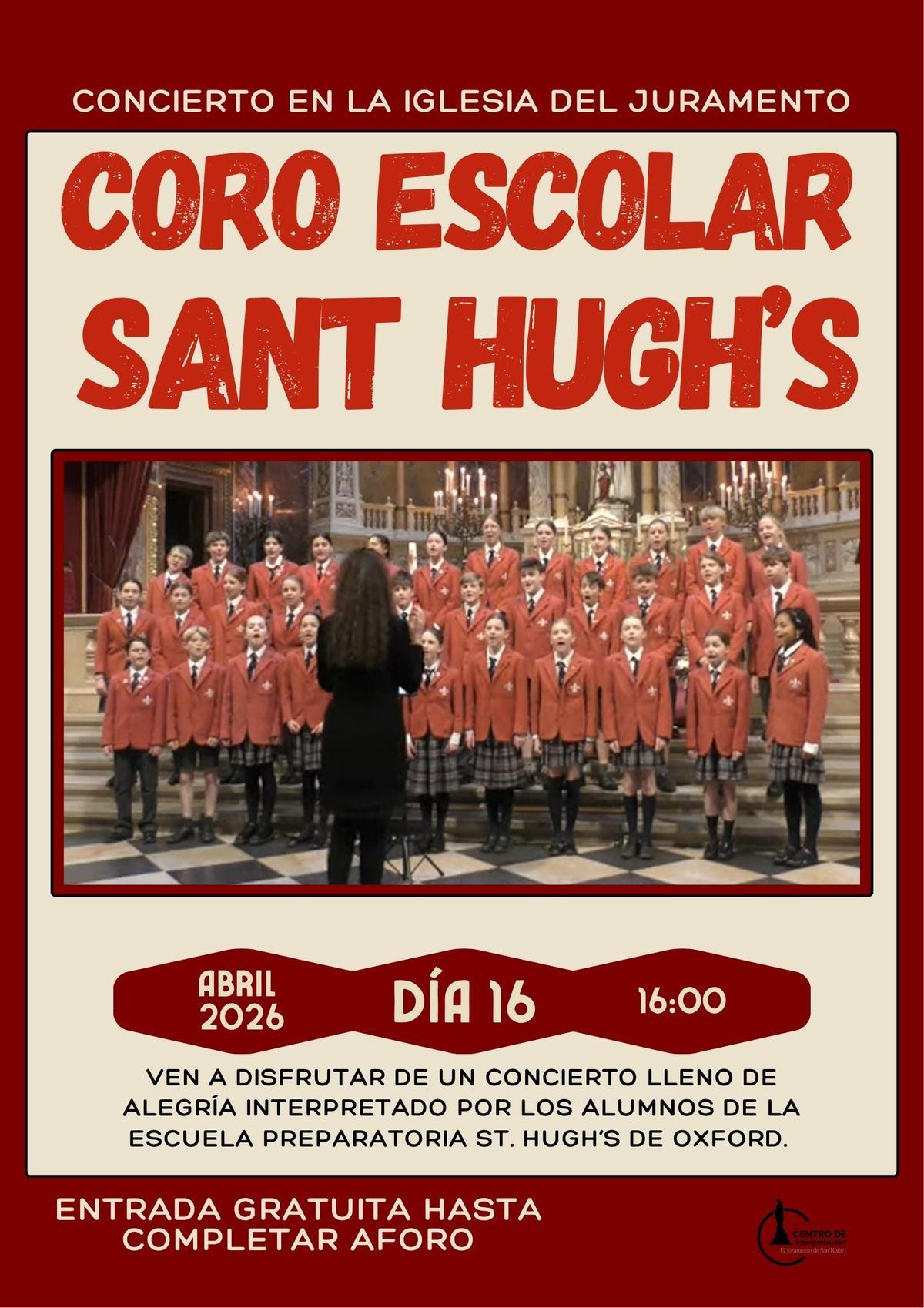Cartel del concierto que tendrá lugar en la iglesia del Juramento de San Rafael en Córdoba.